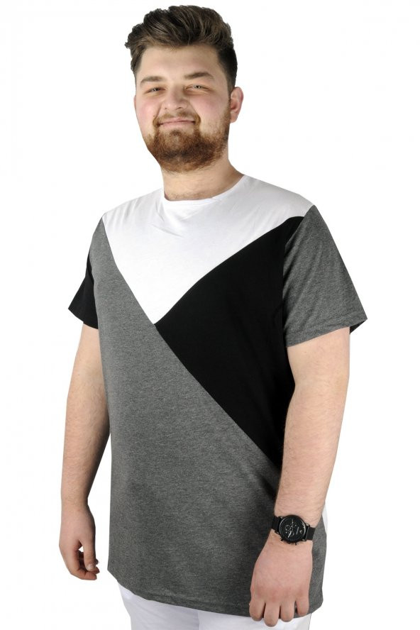 Mode XL Erkek T shirt Parçalı CYMD 22132 Beyaz