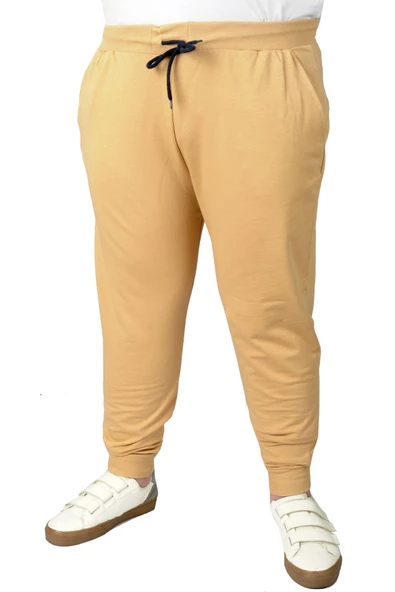 Mode XL Büyük Beden Eşofman Altı Dar Paça 20507 Bej ürün görseli 1