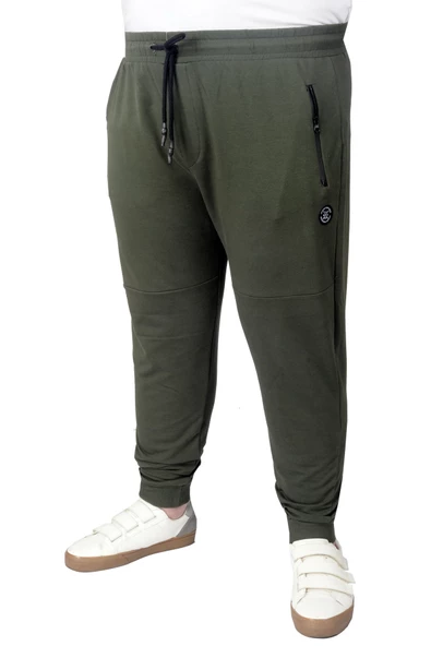 Mode XL Büyük Beden Eşofman Altı DarPaça  Zippered 22501 Haki ürün görseli 1