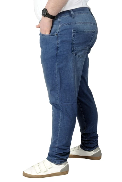 Mode XL Büyük Beden Erkek Pantolon Kot 21920 Mavi - 2