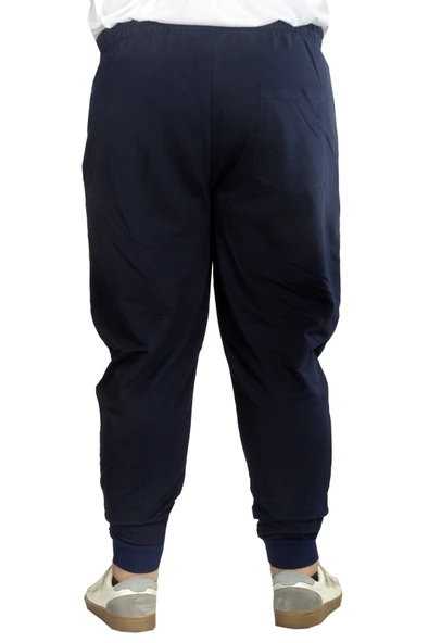 Mode XL Büyük Beden Eşofman Altı DarPaça  Zippered 22501 Lacivert - Resim 3