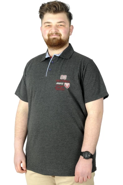 Mode XL Büyük Beden T-Shirt Polo 08 Meeting 22329 Antrasit ürün görseli