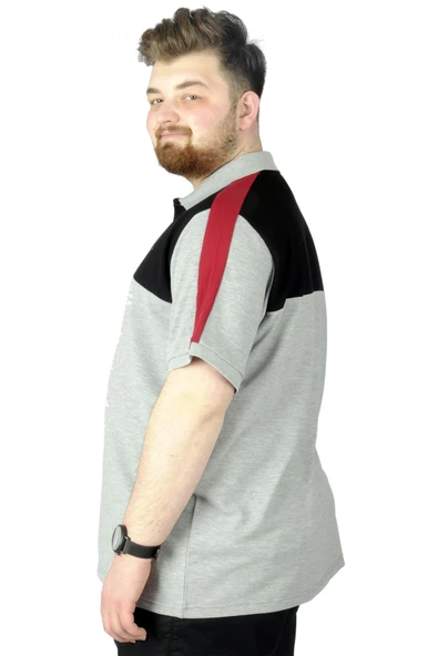 Mode XL Büyük Beden T-Shirt Polo MD 22333 Grimelanj - Resim 3