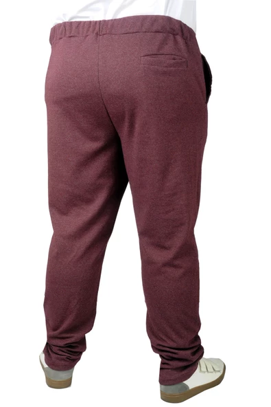 Mode XL Büyük Beden Erkek SweatPant Yancep 22514 Bordo - Resim 3