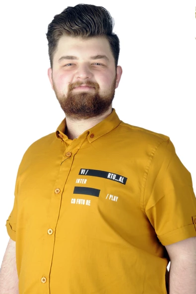 Mode XL Büyük Beden Gömlek Baskılı Play 22365 Hardal - Resim 3