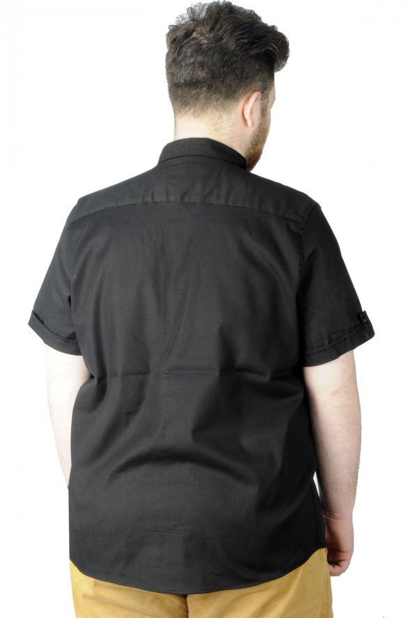 Mode XL Büyük Beden Gömlek Baskılı God Day 22366 Siyah - 3