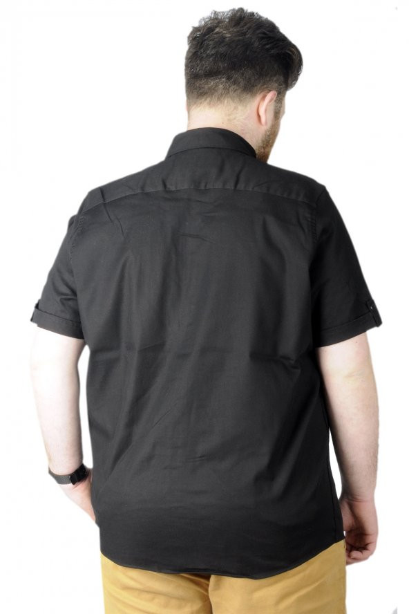 Mode XL Büyük Beden Gömlek Baskılı City 22367 Siyah - 3