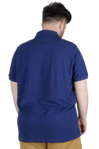 Mode XL Büyük Beden T-Shirt Polo Sector 22338 İndigo - 3