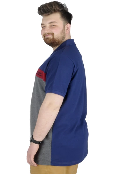 Mode XL Büyük Beden T-Shirt Polo Sector 22338 İndigo - 2