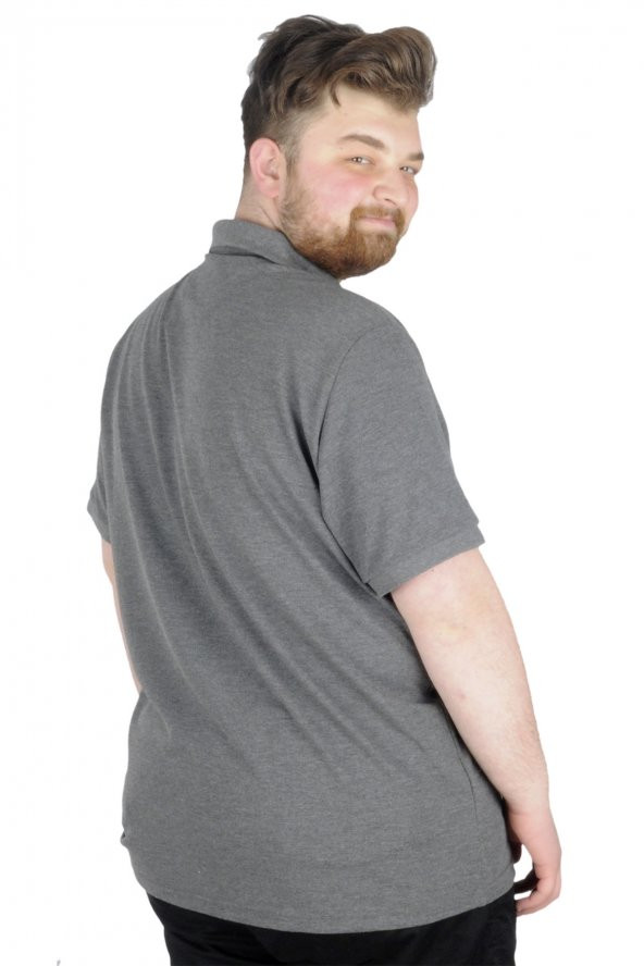 Mode XL Büyük Beden T-Shirt Polo Skipper Crew 22341 Antramelanj - 2