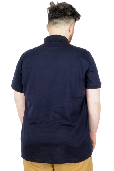 Mode XL Büyük Beden T-Shirt Polo MD500E 22342 Lacivert - Resim 3