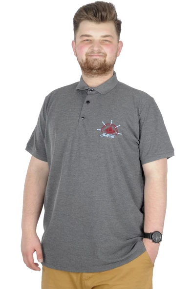 Mode XL Büyük Beden T-Shirt Polo Steamnoat  22345 Antramelanj ürün görseli