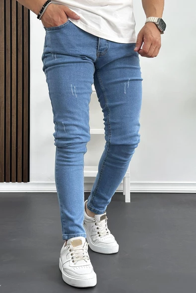 Erkek Slim Fit Jean Pantolon Açık Mavi Edw074