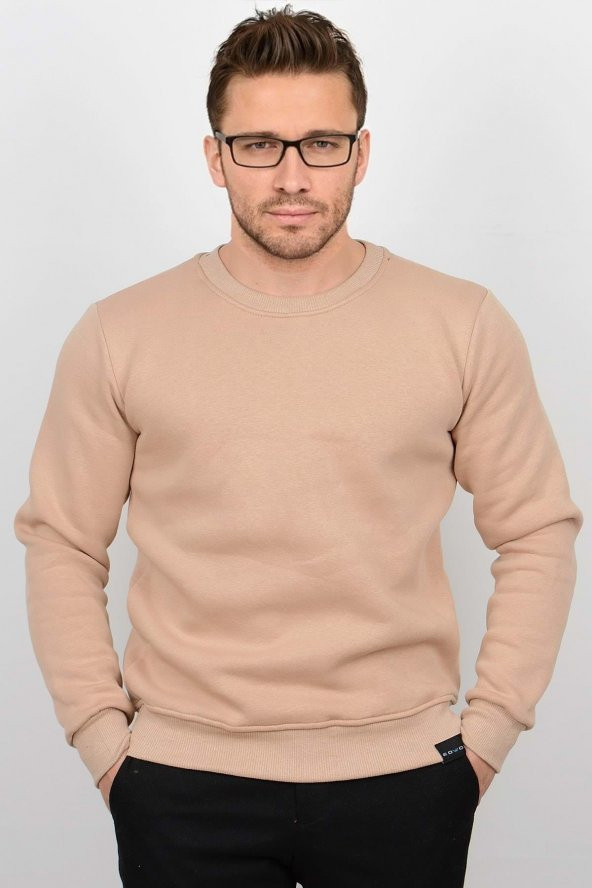 Üç Iplik Şardonlu Pamuklu Bisiklet Yaka Sweatshirt CZN01 - 8