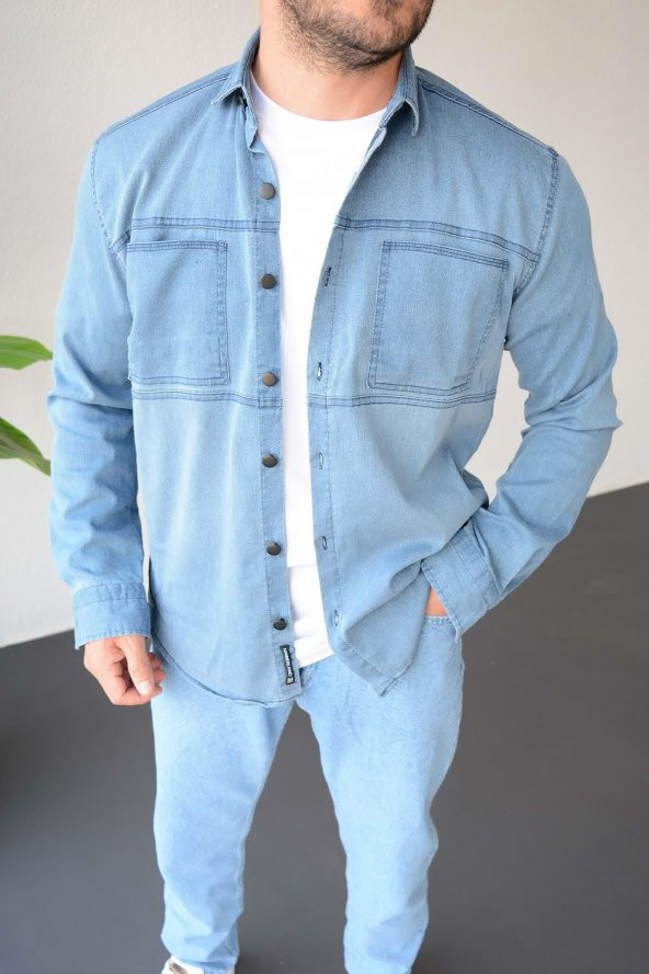 Erkek Slim Fit Büyük Cep Detay Gömlek EG12 - 2