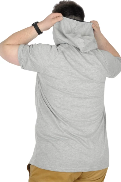 Mode XL Büyük Beden T-Shirt Kapşonlu Paris 22174 Grimelanj - Resim 4
