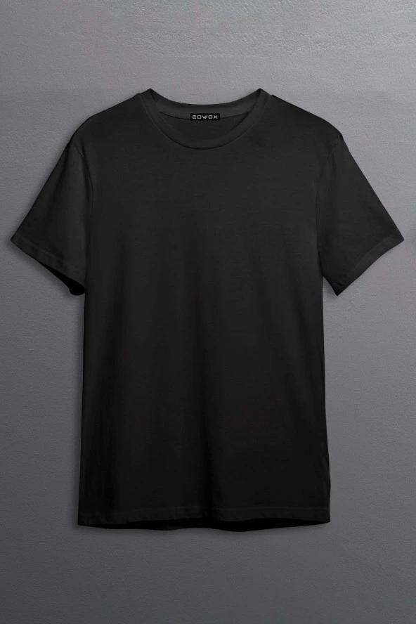 Erkek Slim Fit Dar Kalıp %100 Pamuk Bisiklet Yaka T-shirt BSCT1 - Resim 12