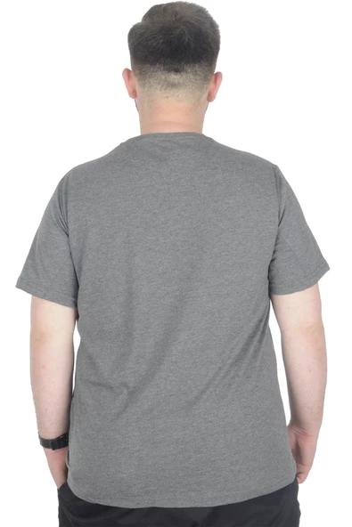 Mode XL Büyük Beden T-Shirt Bis Yaka Vision 22186 Antramelanj - 2
