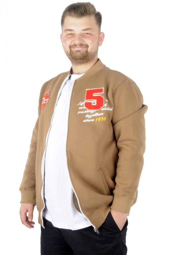 Mode XL Büyük Beden Erkek Kolej Mont Doc's Five 22606 SütlüKahve - 2