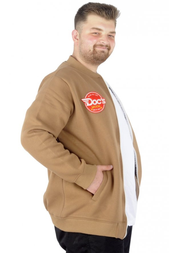 Mode XL Büyük Beden Erkek Kolej Mont Doc's Five 22606 SütlüKahve - 3