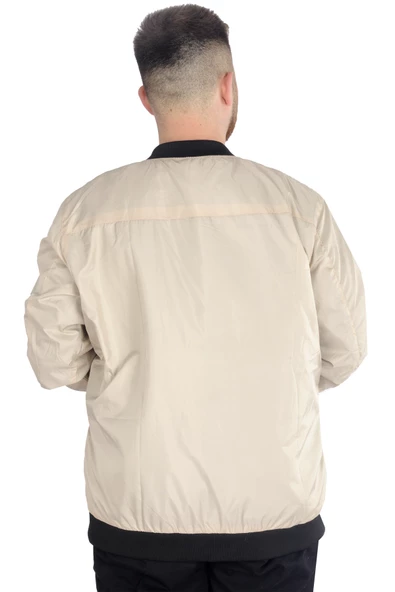 Mode XL Büyük Beden Erkek Kolej Mont Jesica 22611 Bej - 3