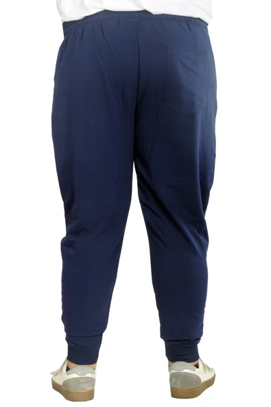 Mode XL Büyük Beden Eşofman Altı DarPaça  Zippered 22501 İndigo - Resim 3