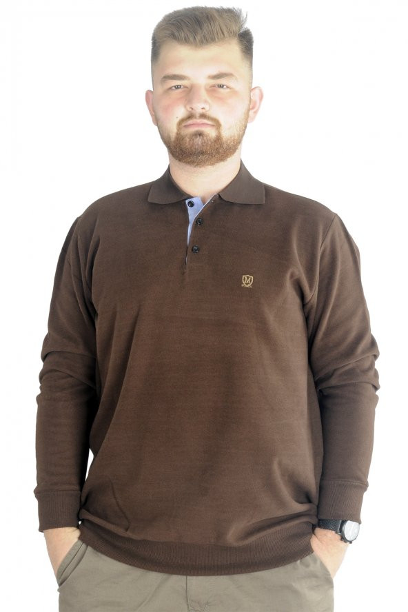 Mode XL Erkek Sweatshirt  Polo Vnz Selanik 20440 Kahverengi