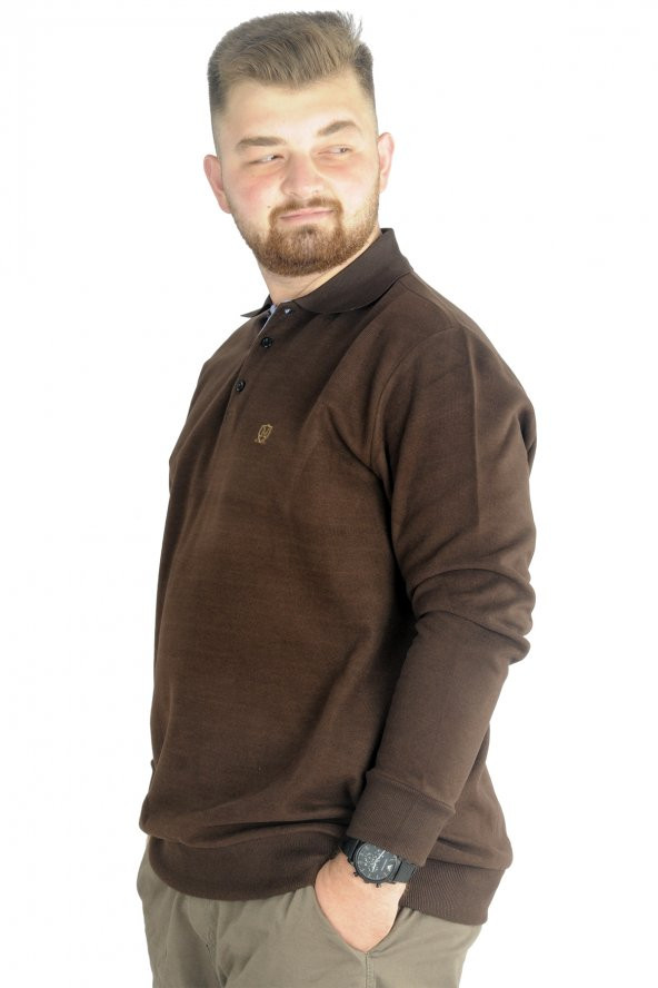 Mode XL Erkek Sweatshirt  Polo Vnz Selanik 20440 Kahverengi - 3