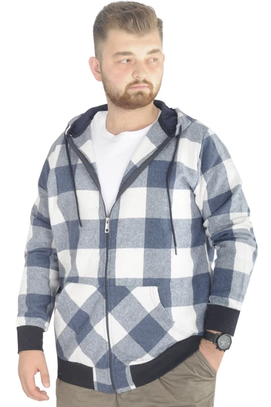 Mode XL Erkek Oduncu Kapsonlu Sweat Pocket 21574 Mavi ürün görseli