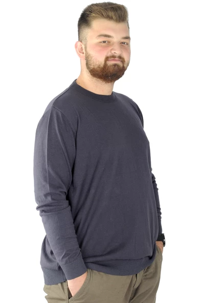 Mode XL Büyük Beden Kazak Bisiklet Yaka 22207 Füme - 2