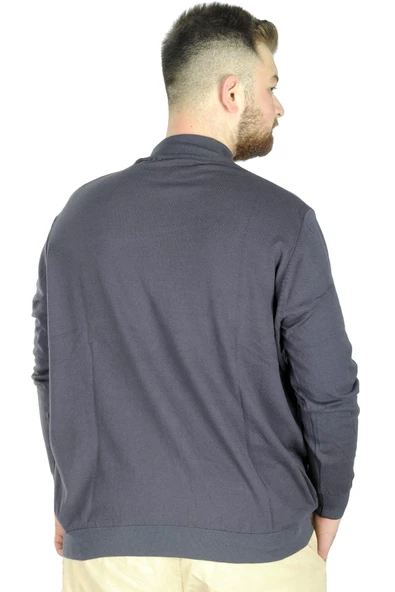 Mode XL Büyük Beden Kazak Yarım Balıkçı 22208 Füme - 3