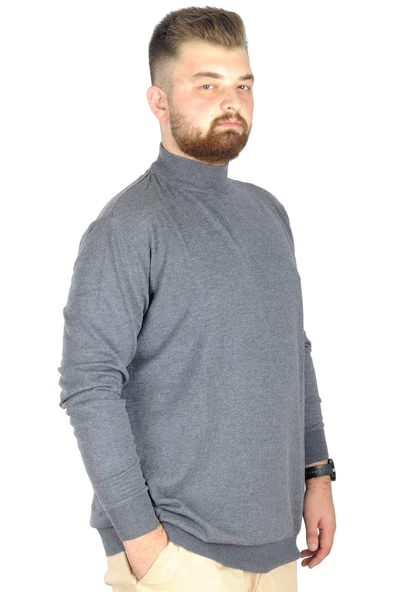 Mode XL Büyük Beden Kazak Yarım Balıkçı 22208 İndigo - 2