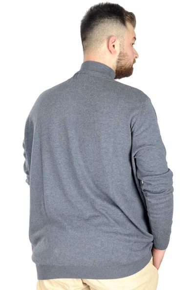 Mode XL Büyük Beden Kazak Yarım Balıkçı 22208 İndigo - 3