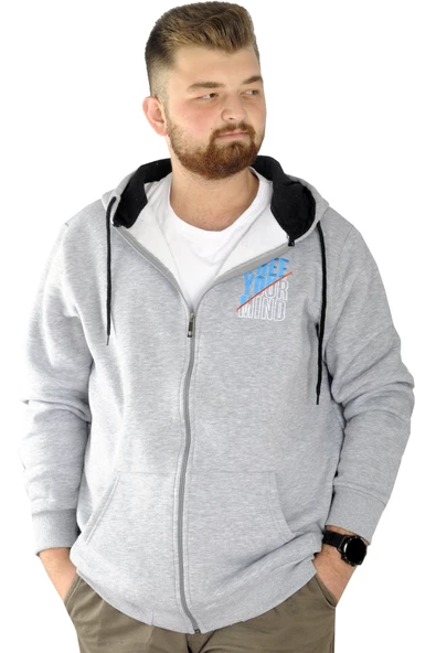 Mode XL Erkek Sweat Fermuarlı Free Your Mind 22536 Grimelanj ürün görseli