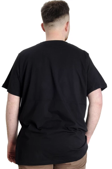 Mode XL Büyük Beden Erkek T-shirt MUHAMMED ALI 23160 Siyah - Resim 4