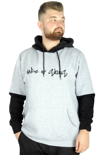 Mode XL Erkek Sweat Kapşon Kanguru Made Of Skies 22542 Grimelanj