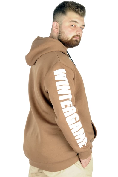 Mode XL Erkek Sweat Kapşon Kanguru Wintergame 22541 SütlüKahve - 3