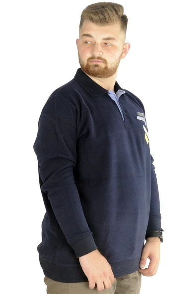 Mode XL Erkek Sweatshirt  Polo Selanik Strong 22440 Lacivert - Resim 2