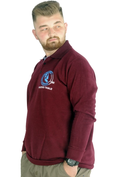 Mode XL Erkek Sweatshirt  Polo Selanik Sailing Crew 22442 Bordo - 2