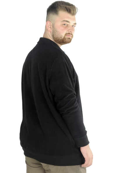 Mode XL Erkek Sweatshirt  Polo Selanik Sailing Crew 22442 Siyah - Resim 3