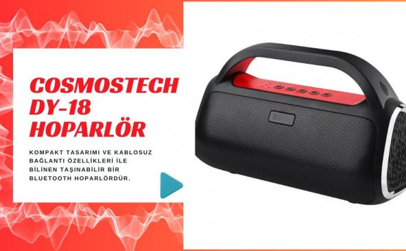 Cosmostech Dy-18 Kablosuz Bluetooth Speaker Hoparlör, Taşınabilir, Yüksek Ses Kalitesi - 2