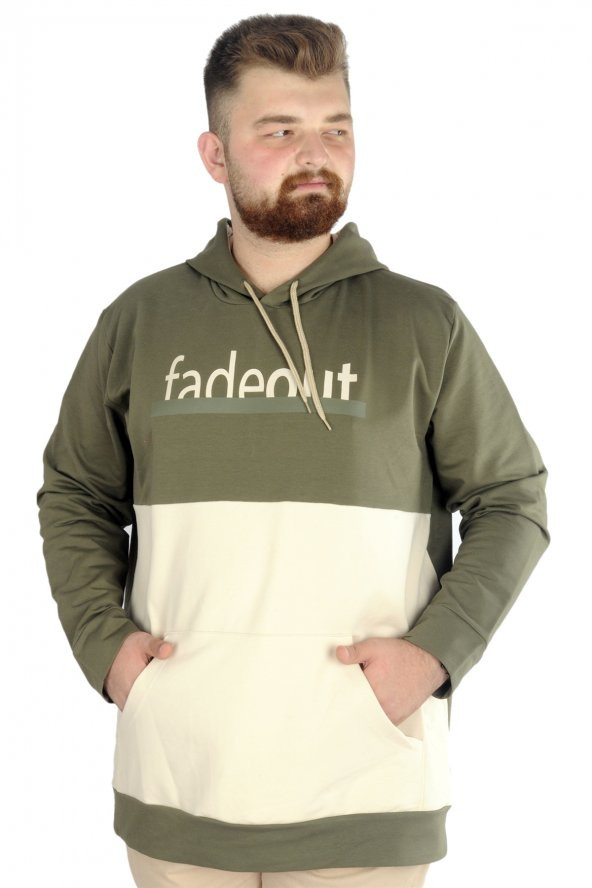 Mode XL Erkek Sweat Kapşon Fadeout 22526 Haki