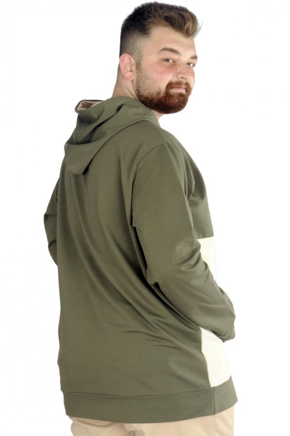 Mode XL Erkek Sweat Kapşon Fadeout 22526 Haki - 4