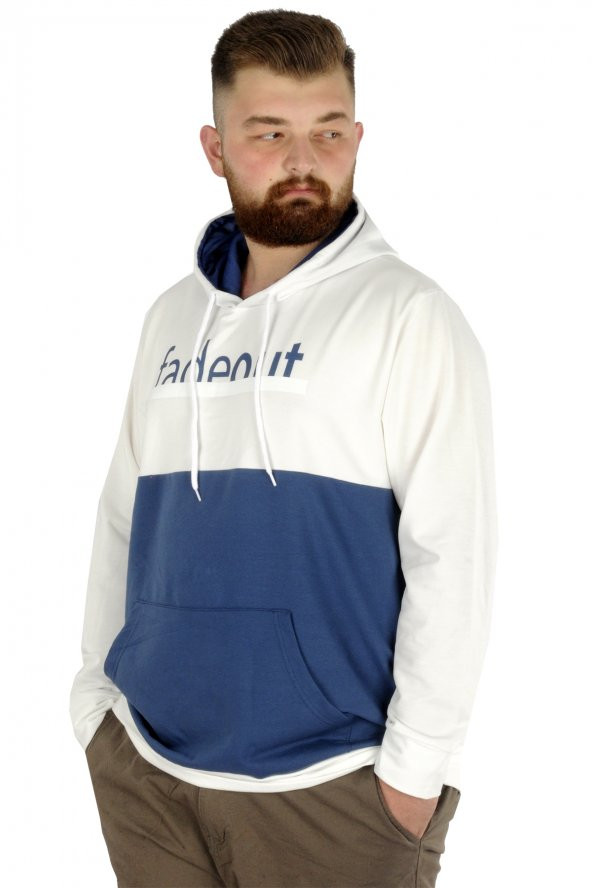 Mode XL Erkek Sweat Kapşon Fadeout 22526 Ekru - 2