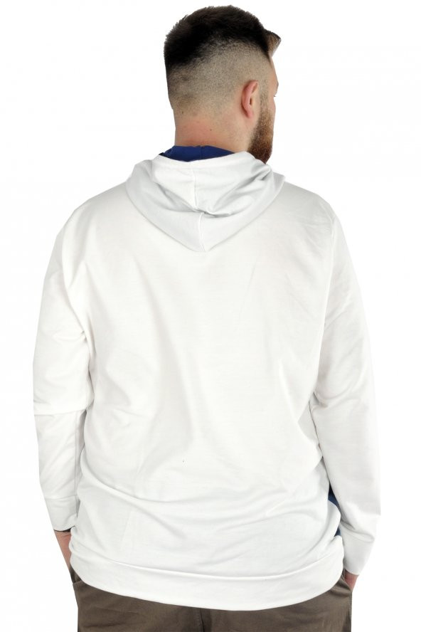 Mode XL Erkek Sweat Kapşon Fadeout 22526 Ekru - 4