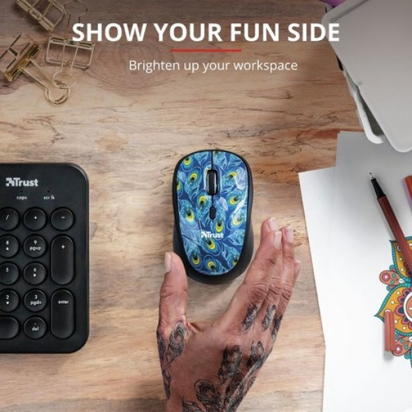 Trust 23388 YVI Wireless Mouse Peacock - 2