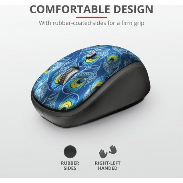 Trust 23388 YVI Wireless Mouse Peacock - 3