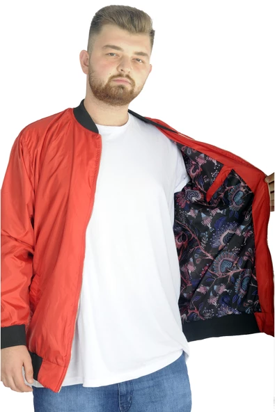Mode XL Erkek Kolej Mont Fermuarlı Jesica 22612 Kırmızı - 4