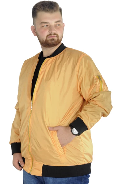 Mode XL Erkek Kolej Mont Fermuarlı Jesica 22612 Sarı - 3