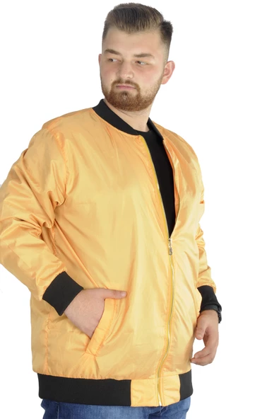 Mode XL Erkek Kolej Mont Fermuarlı Jesica 22612 Sarı - 2